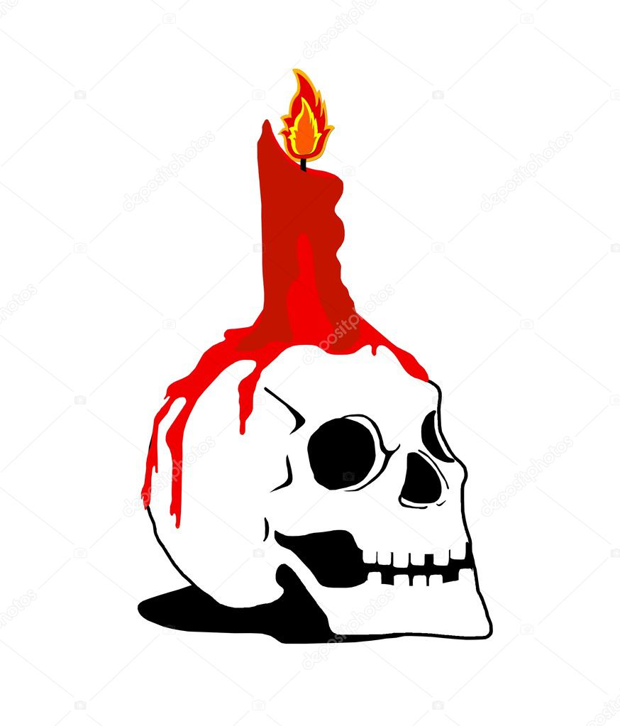 Skull with candle on top — Stock Photo © pdesign 1750569