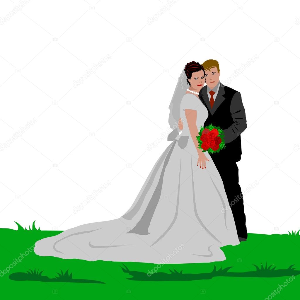 Download vector undangan sketsa orang pasangan pengantin cdr