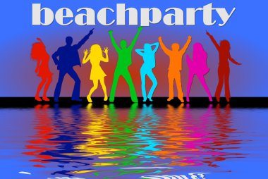 Beach party background clipart