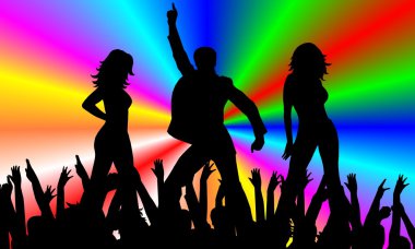 Abstract background with dancers clipart