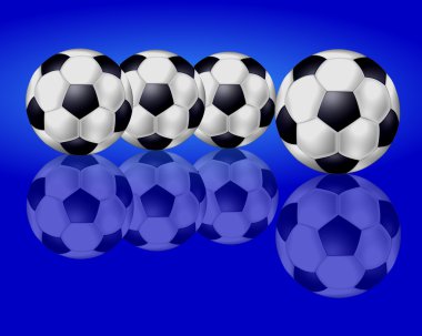 Futbol topu ile mavi arka plan