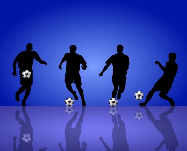 Silhouettes of soccer player clipart