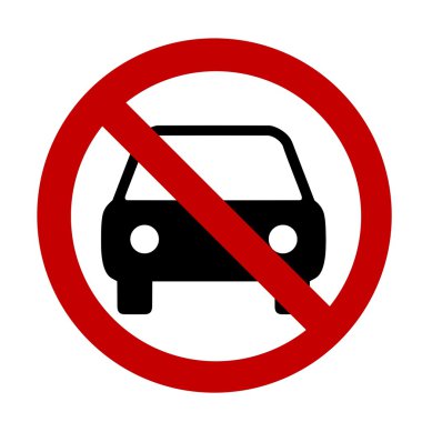 Prohibition sign Car clipart