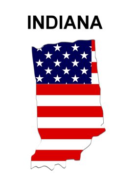 USA State Map Indiana clipart