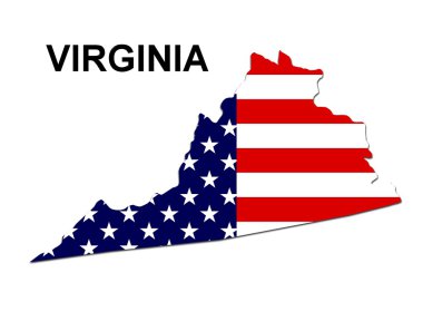 USA State Map Virginia clipart