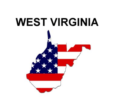 USA State Map West Virginia clipart