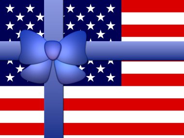 Yıldızlar ve şeritler afiş ile şerit