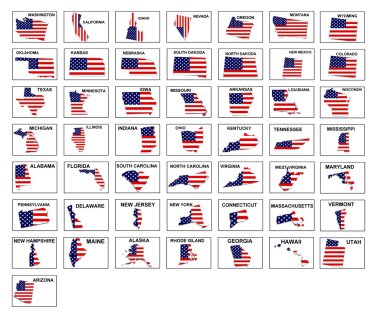 All 50 States of America clipart