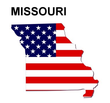 USA State Map Missouri clipart