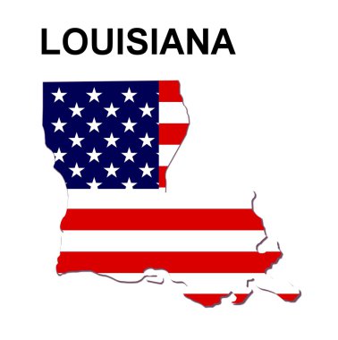 USA State Map Louisiana clipart