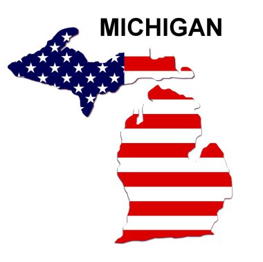 USA State Map Michigan clipart