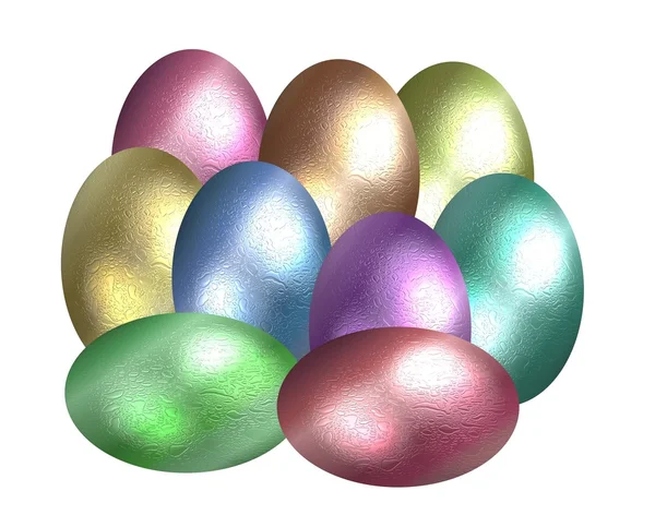 Пасхальные яйца из металла — стоковое фото