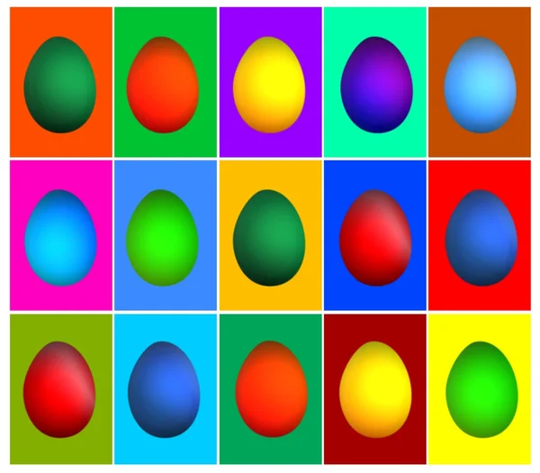 Collage di uova di Pasqua colorate — Foto Stock