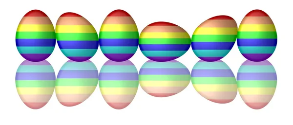 Szivárványos színes húsvéti tojás — Stock Fotó