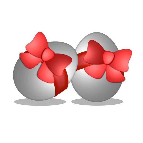 Huevo de Pascua con cinta roja — Foto de Stock