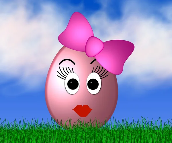 Huevo de Pascua divertido con cara — Foto de Stock