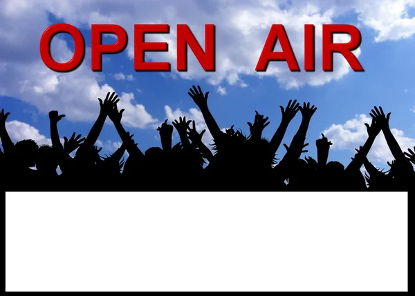 Placa de convite do partido OPEN AIR — Fotografia de Stock