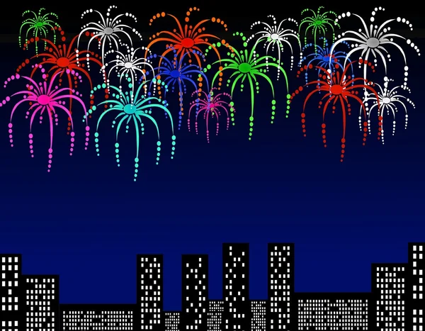 Hintergrund mit Feuerwerk — Stockfoto