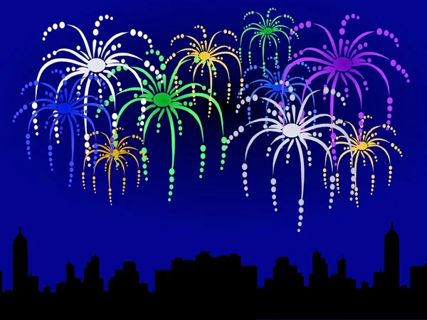 Bakgrund med fireworks — Stockfoto