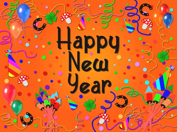Fondo colorido feliz año nuevo — Stockfoto