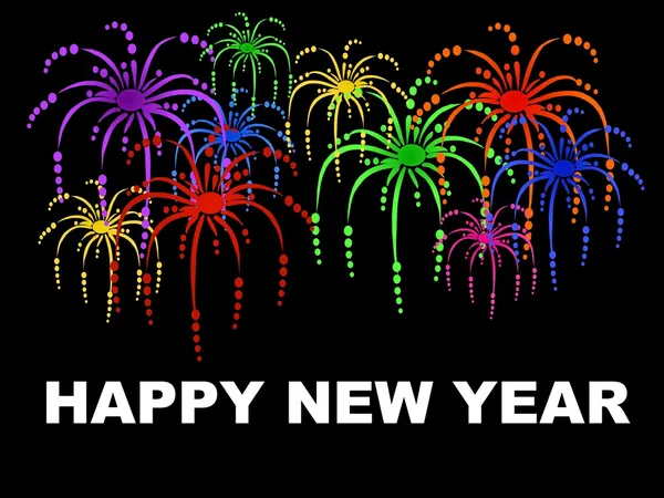 Felice anno nuovo sfondo con fuochi d'artificio — Foto Stock