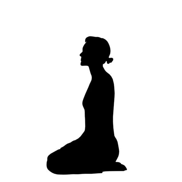 瑜伽运动员 silhouettes — 图库照片