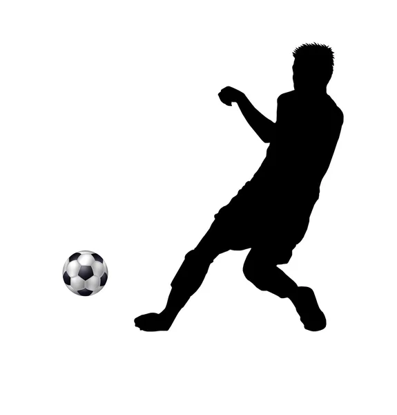 Izolované silueta fotbalista — Stock fotografie