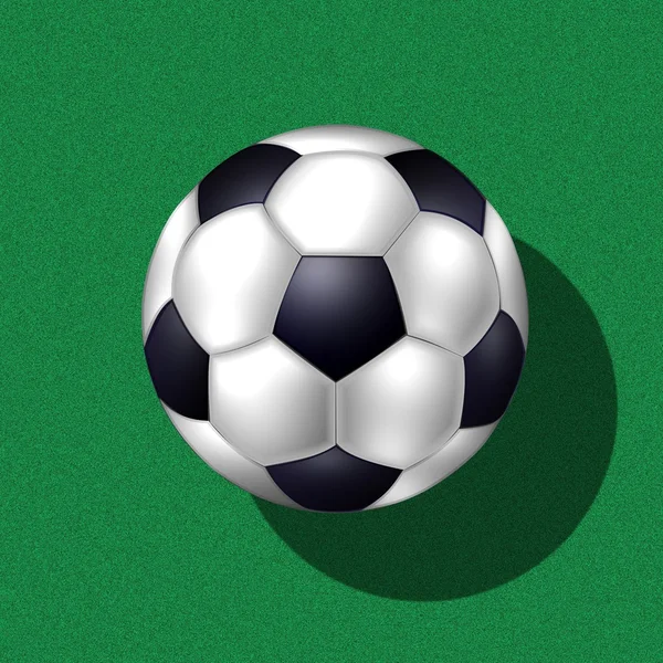 Fundo verde com bola de futebol — Fotografia de Stock