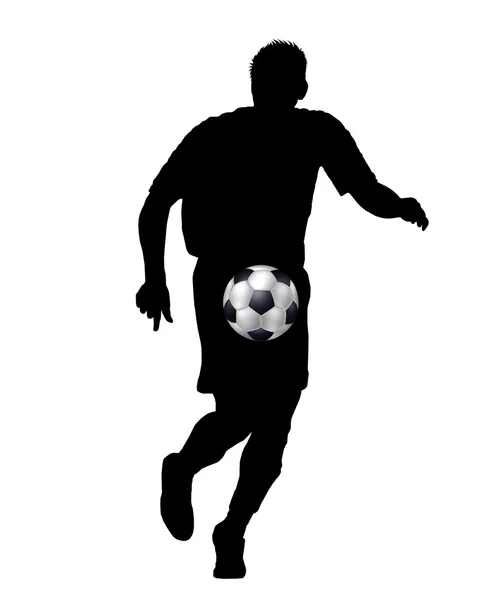 Απομονωμένες σιλουέτα ποδοσφαιριστή — Φωτογραφία Αρχείου
