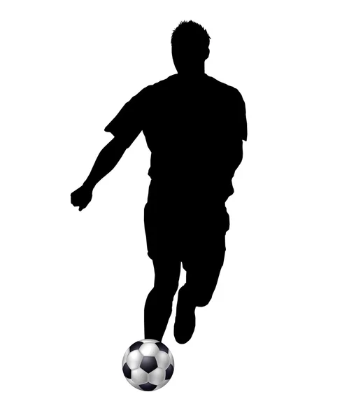 Silhueta isolada do jogador de futebol — Fotografia de Stock