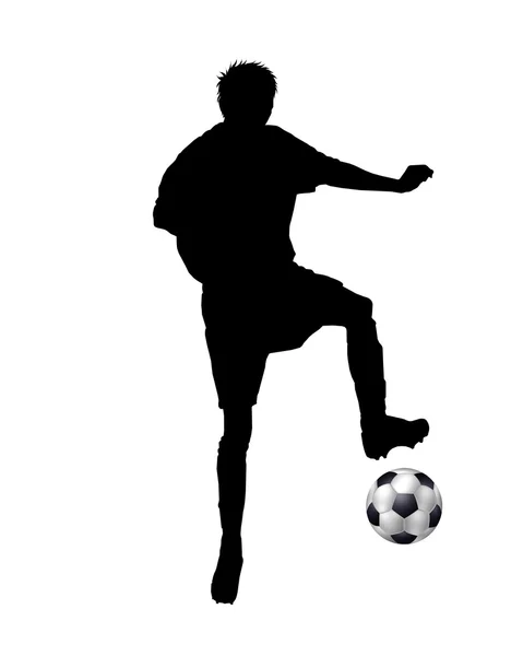 Isolated silhouette of soccer player — Stock Photo, Image