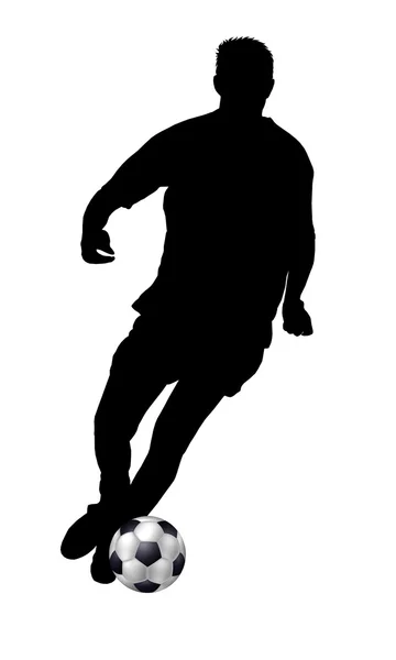 Geïsoleerde silhouet van voetballer — Stockfoto