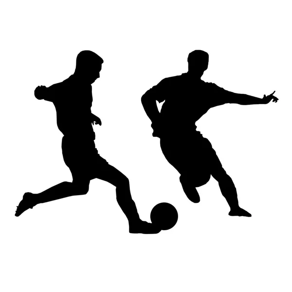 Geïsoleerde silhouetten van voetballers — Stockfoto