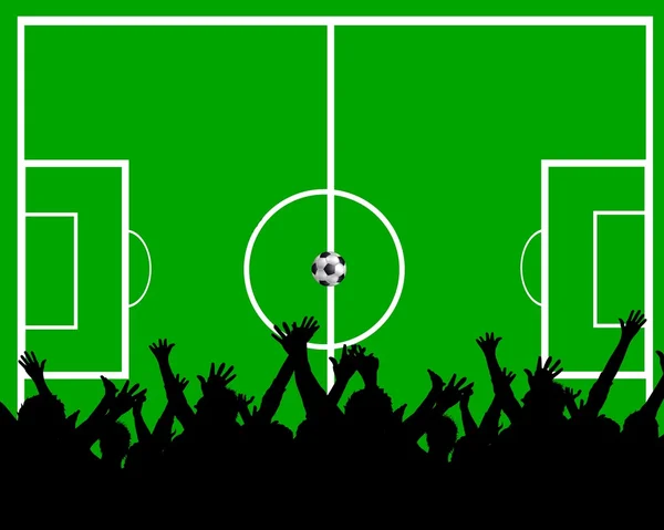 Aficionados al fútbol en el fondo del estadio — Foto de Stock