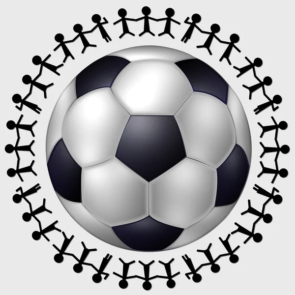 Soccer ball surrounded by — Stock Photo, Image