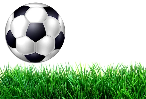 Фон з футбольним м'ячем на траві — стокове фото
