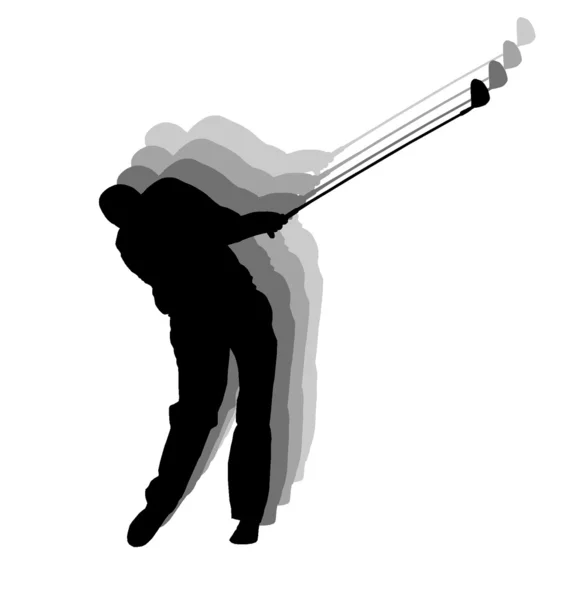 Silhouettes of golf player — Stock Photo, Image