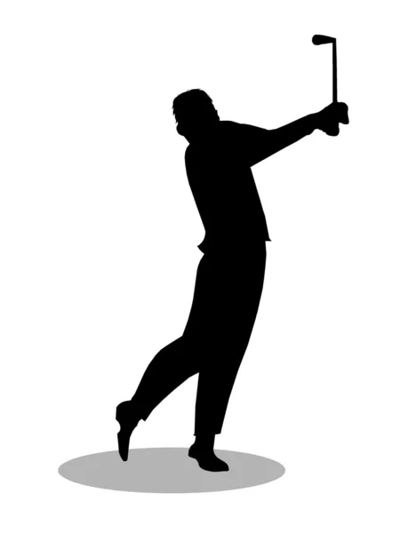 Silhouetten van golfspeler — Stockfoto