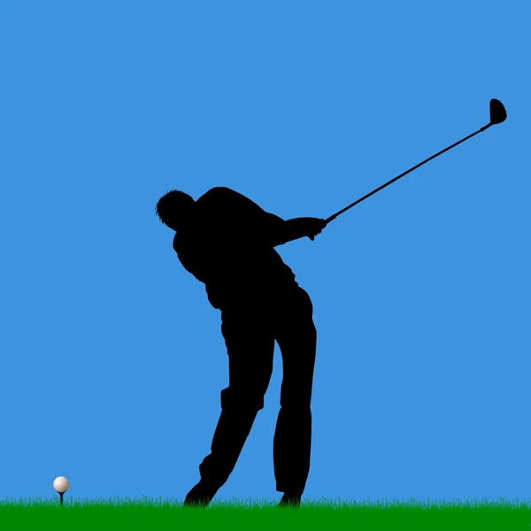 Silhouette del giocatore di golf — Foto Stock