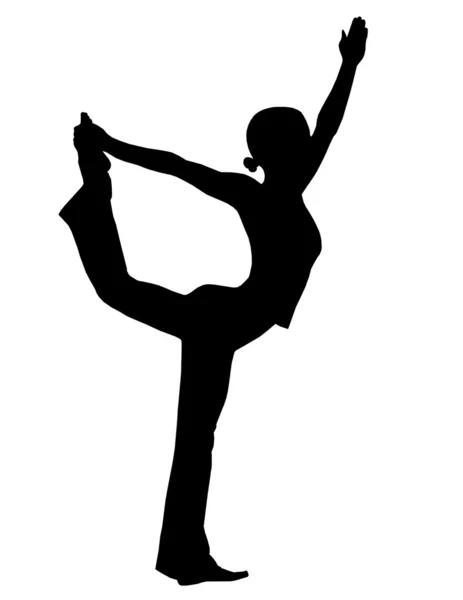 Silhouetten van yoga atleten — Stockfoto