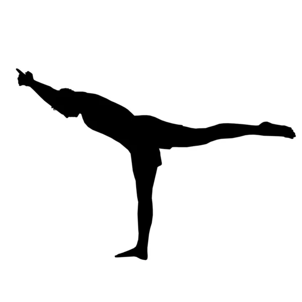 Силуэты спортсменов по йоге — стоковое фото