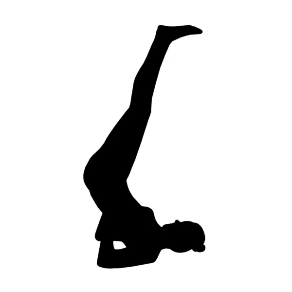 A jóga sportolók sziluettek — Stock Fotó