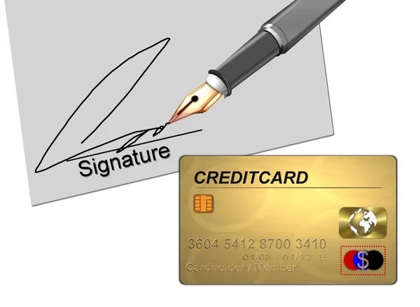 Contrato de cartão de crédito — Fotografia de Stock