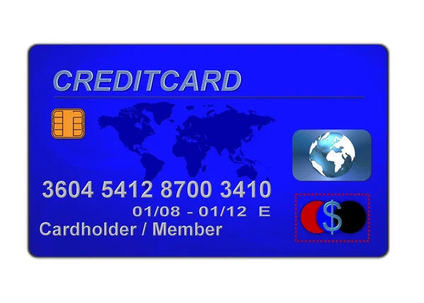 Cartão de crédito em branco isolado — Fotografia de Stock