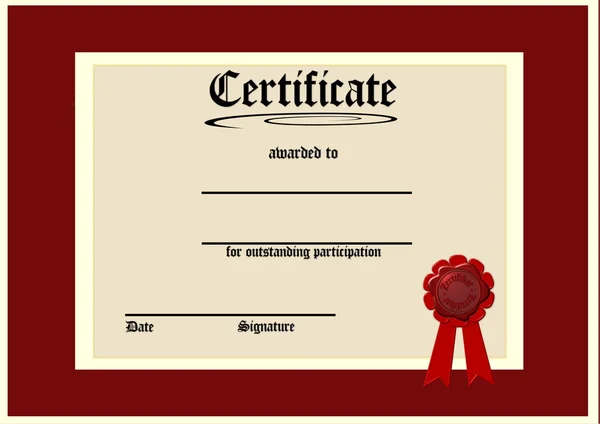 Бланковый сертификат — стоковое фото