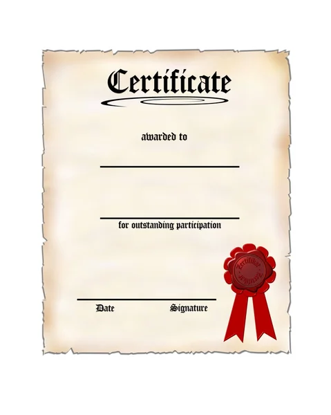 Certificado em branco — Fotografia de Stock