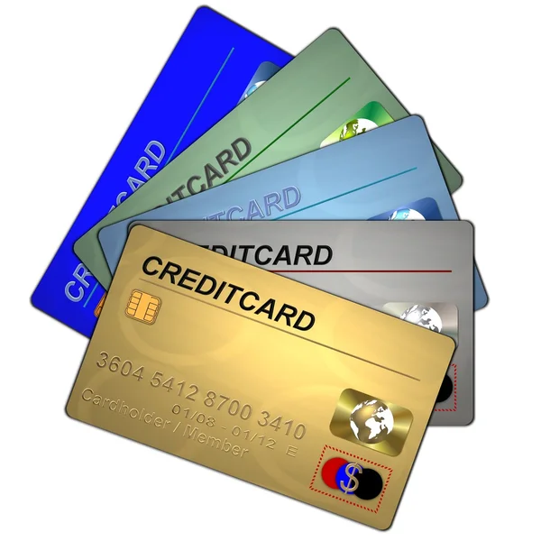 Tarjetas de crédito en blanco aisladas —  Fotos de Stock