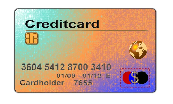 Na białym tle puste karty kredytowej — Zdjęcie stockowe