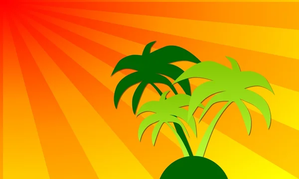Palmboom op eiland — Stockfoto