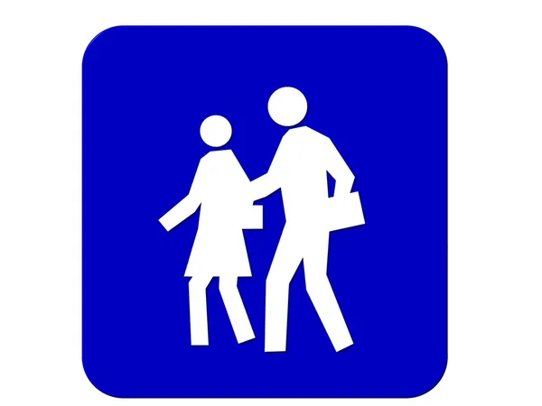 Blauw bord voetgangers — Stockfoto